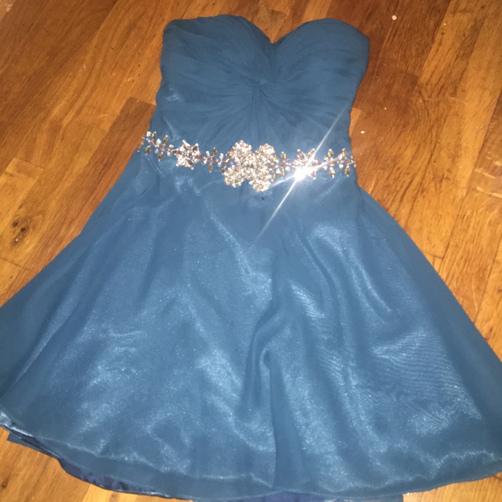 Custom designed blue party dress